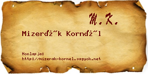 Mizerák Kornél névjegykártya